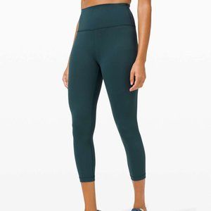 Lululemon Wunder Train HR Crop 21" Legging Size 2 Submarine Turquoise Blue